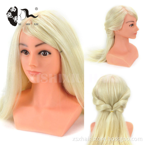 realistic silicone mannequin head with human hair styling head
